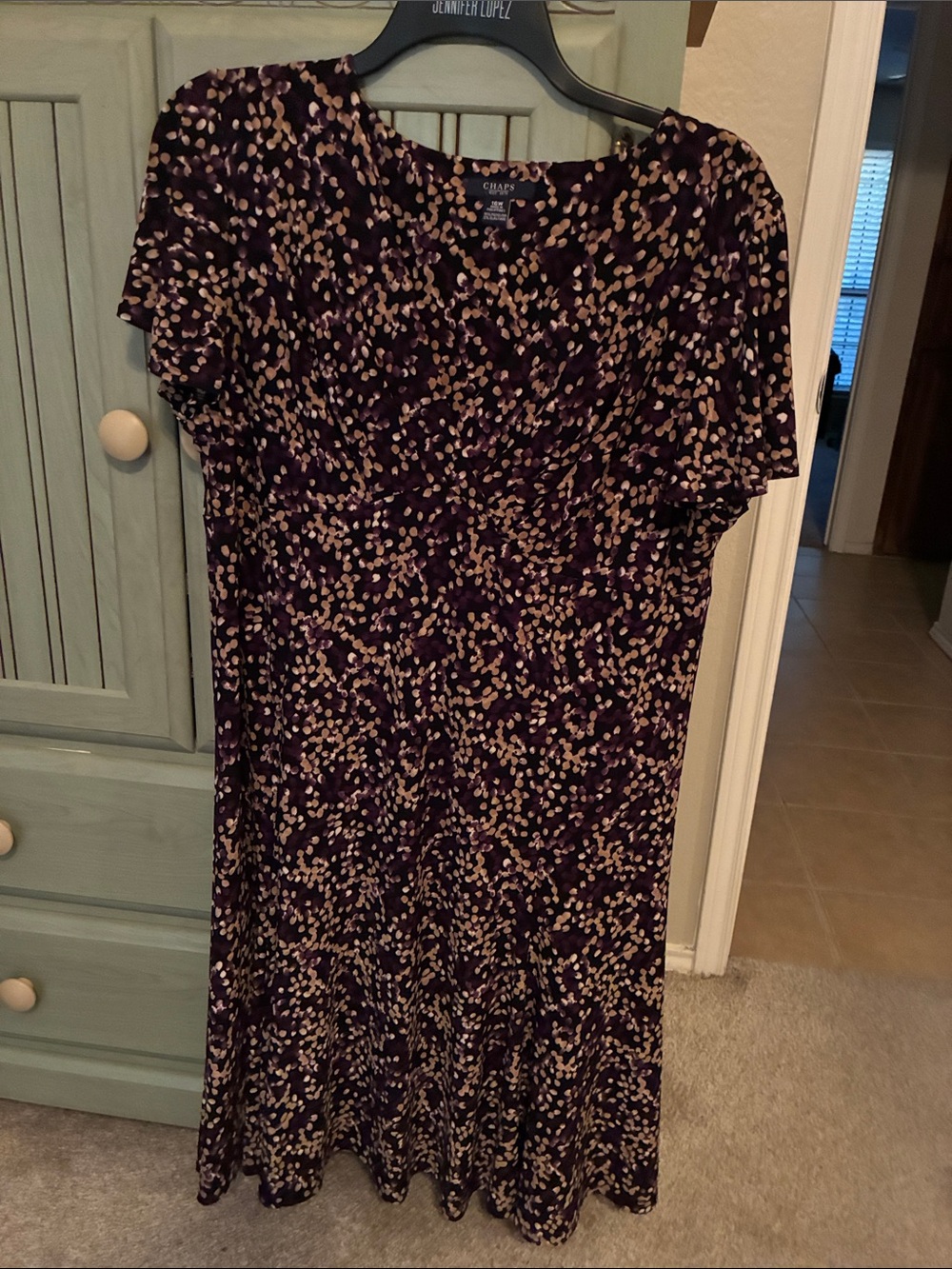 Chaps Purple and Beige Floral Midi Dress